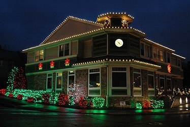 Commercial Christmas light installation